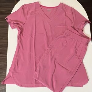 Scrub Star Pull on Jogger Pant and Top Scrub Set - Pink